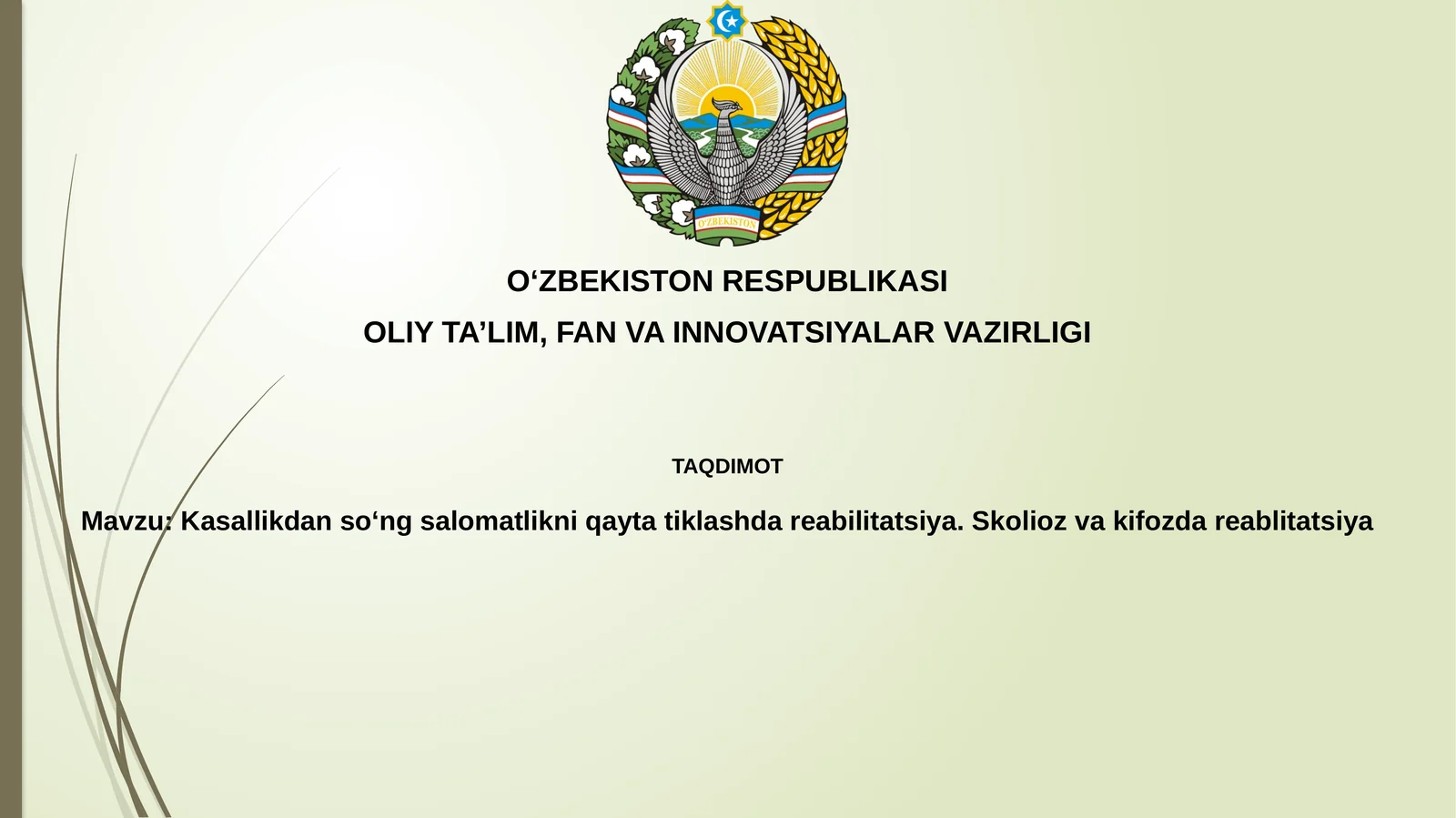 Kasallikdanso‘ngsalomatlikniqaytatiklashdareabilitatsiya.Skoliozvakifozdareablitatsiya