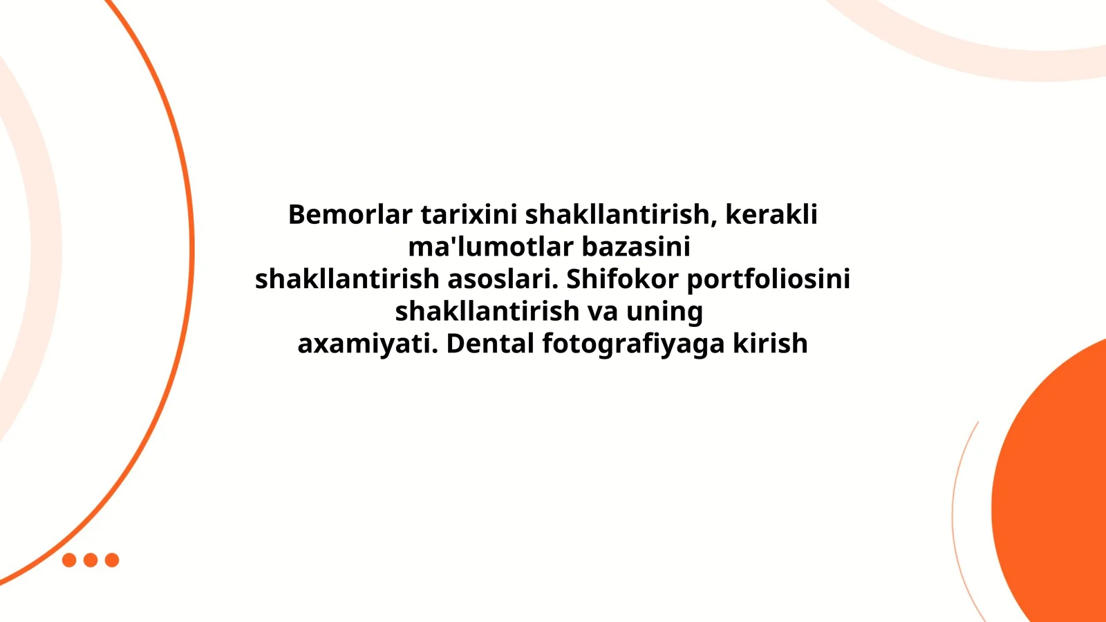 Bemorlar tarixini shakllantirish