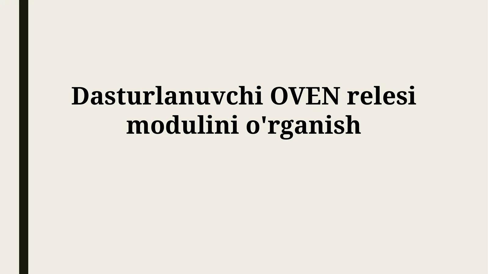 Dasturlanuvchi OVEN relesimodulinio'rganish