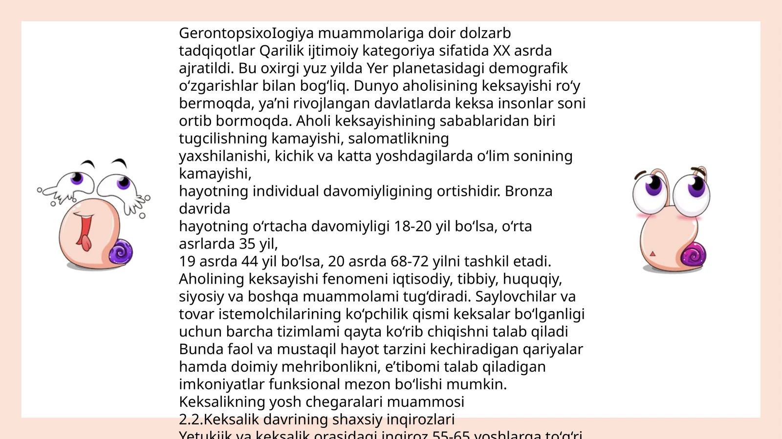 Gerontopsixologiya muammolariga doir dolzarb tadqiqotlar