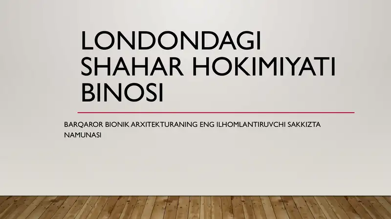 Londondagi shahar hokimiyati binosi