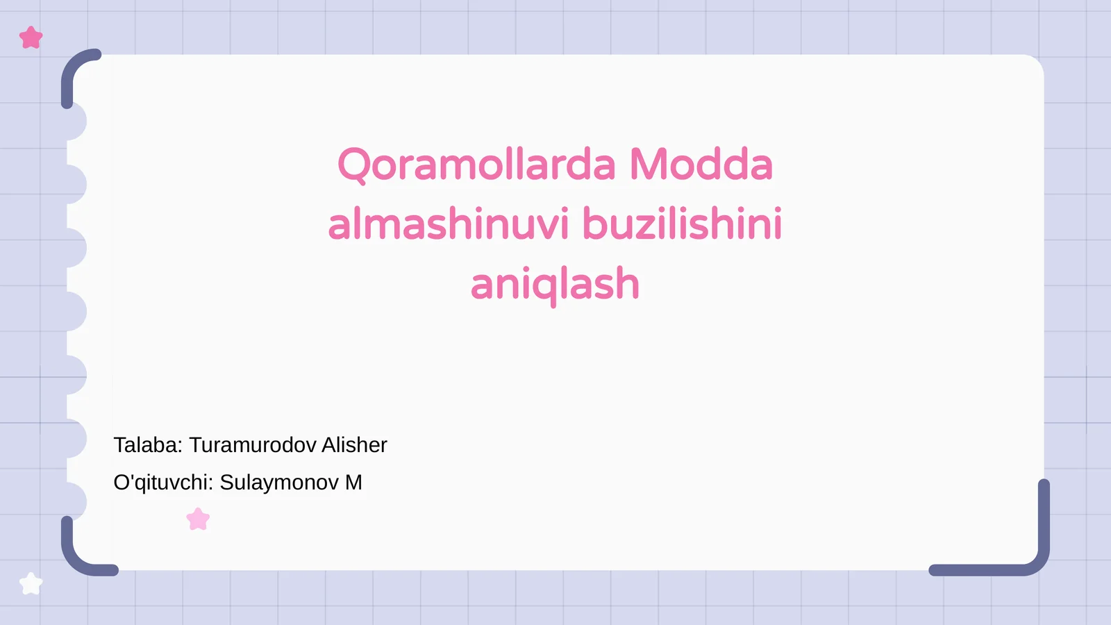 Qoramollarda Modda almashinuvi buzilishini aniqlash