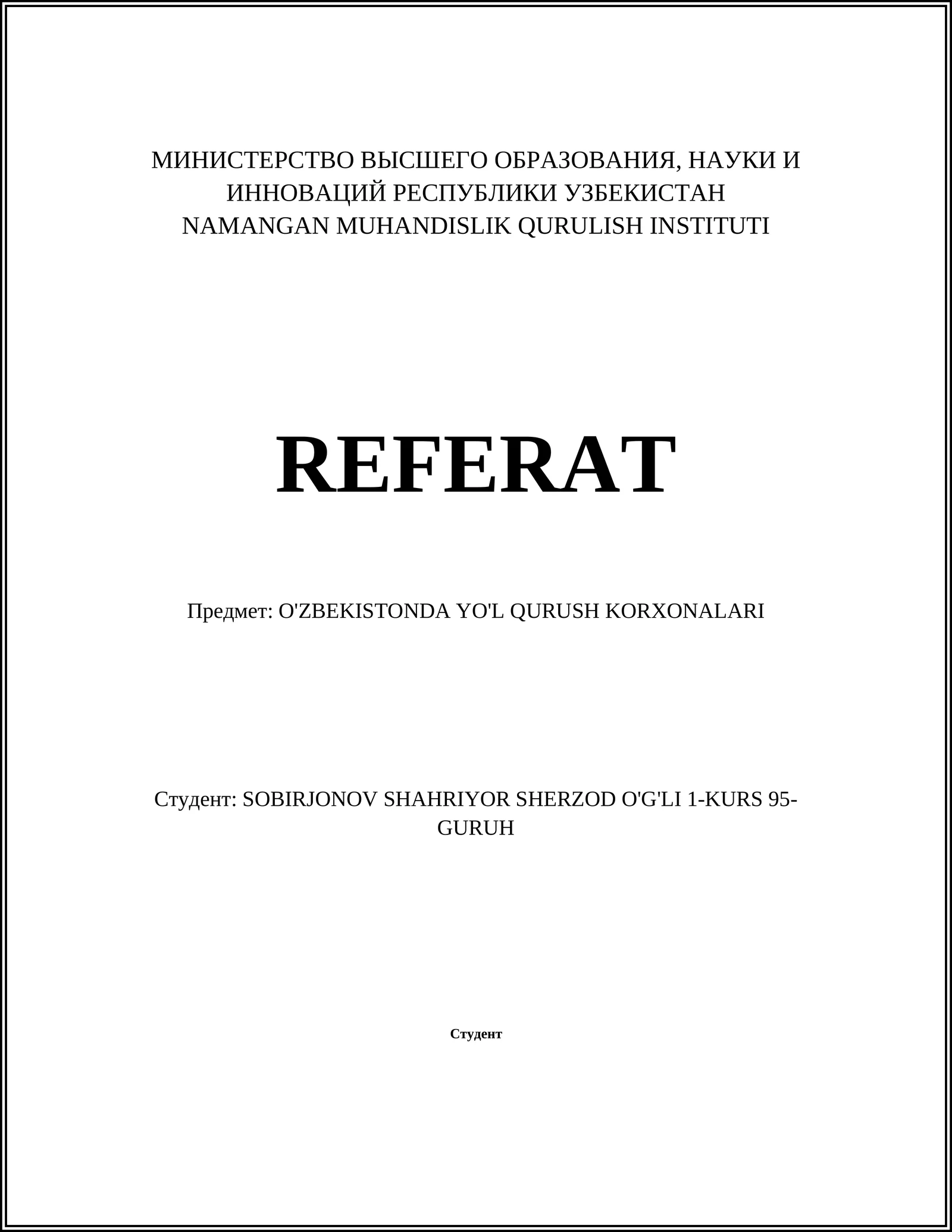 O'ZBEKISTONDA YO'L QURUSH KORXONALARI
