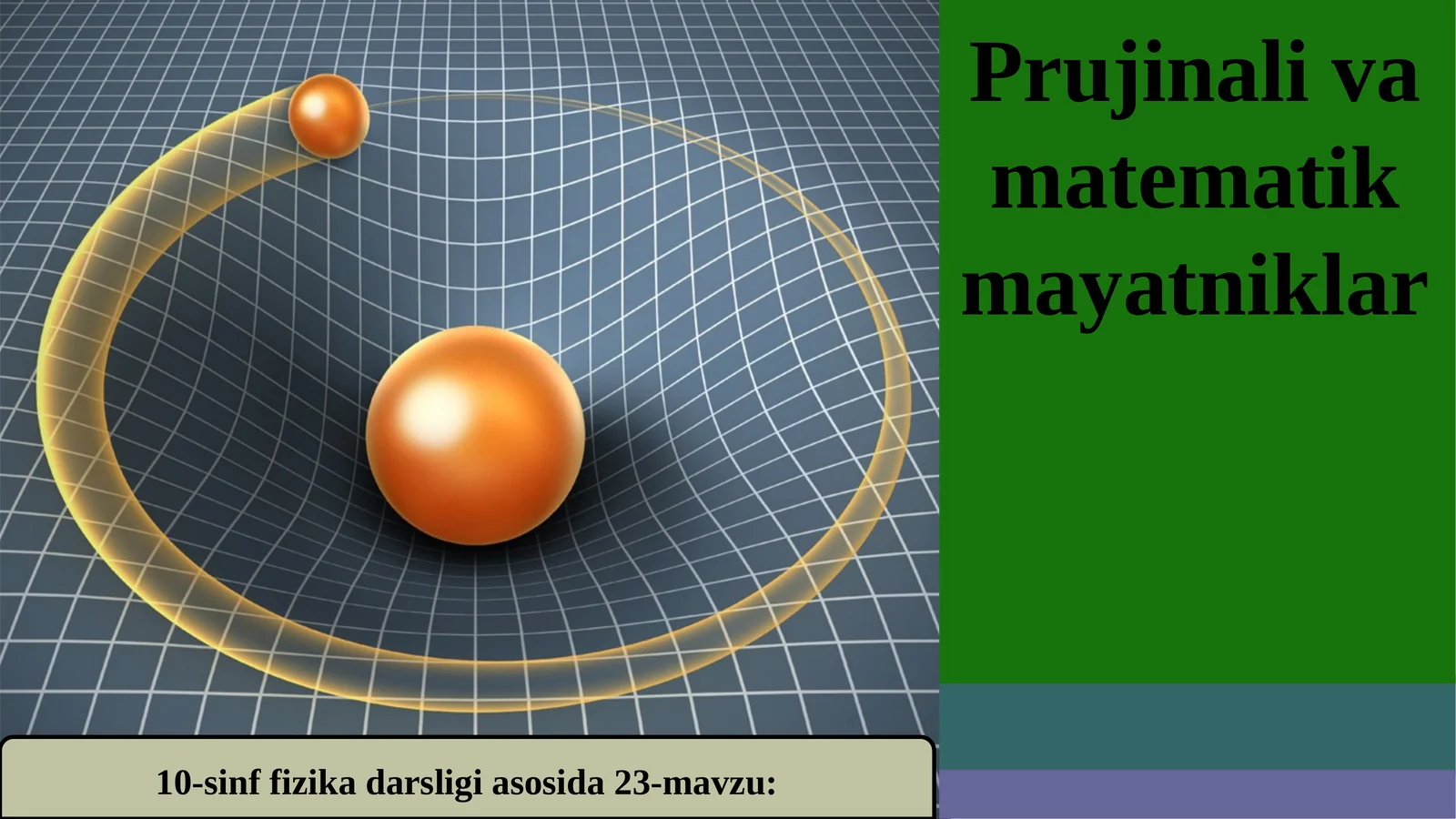 10-sinf Fizika fanidan Prujinali va matematik mayatniklar dars taqdimoti