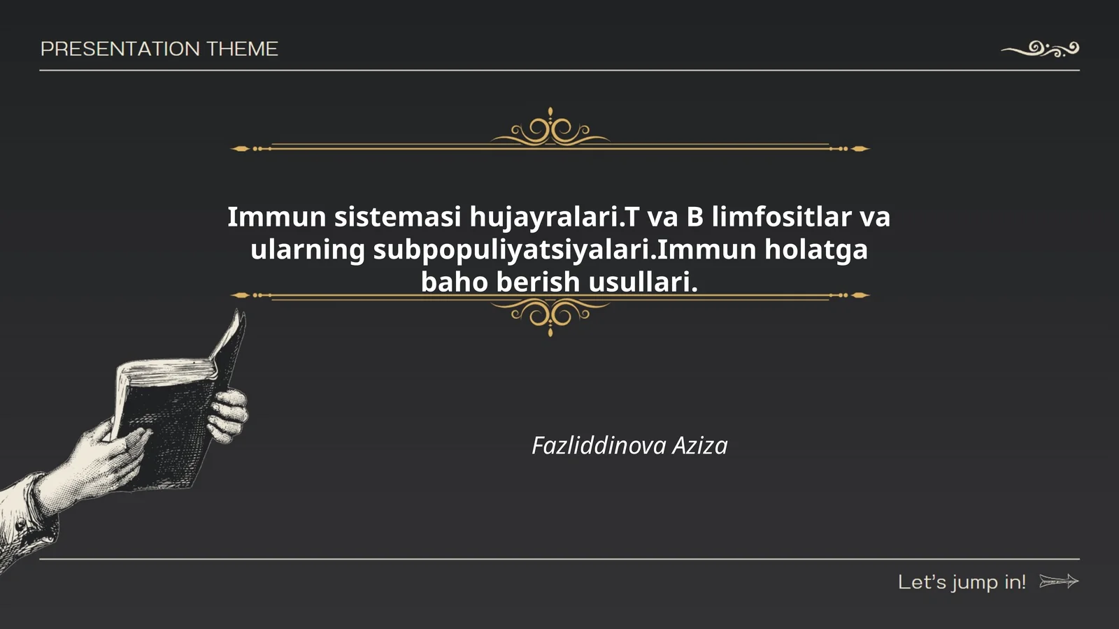 Immun sistemasi hujayralari.T va B limfositlar va ularning subpopuliyatsiyalari.Immun holatga baho berish usullari