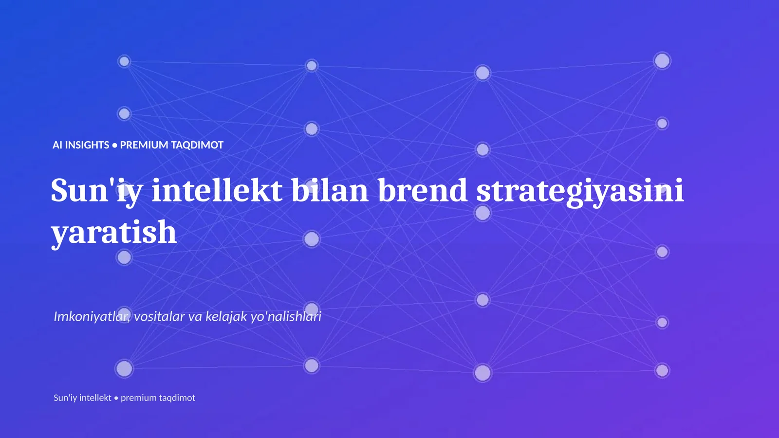Sun'iy intellekt bilan brend strategiyasini yaratish