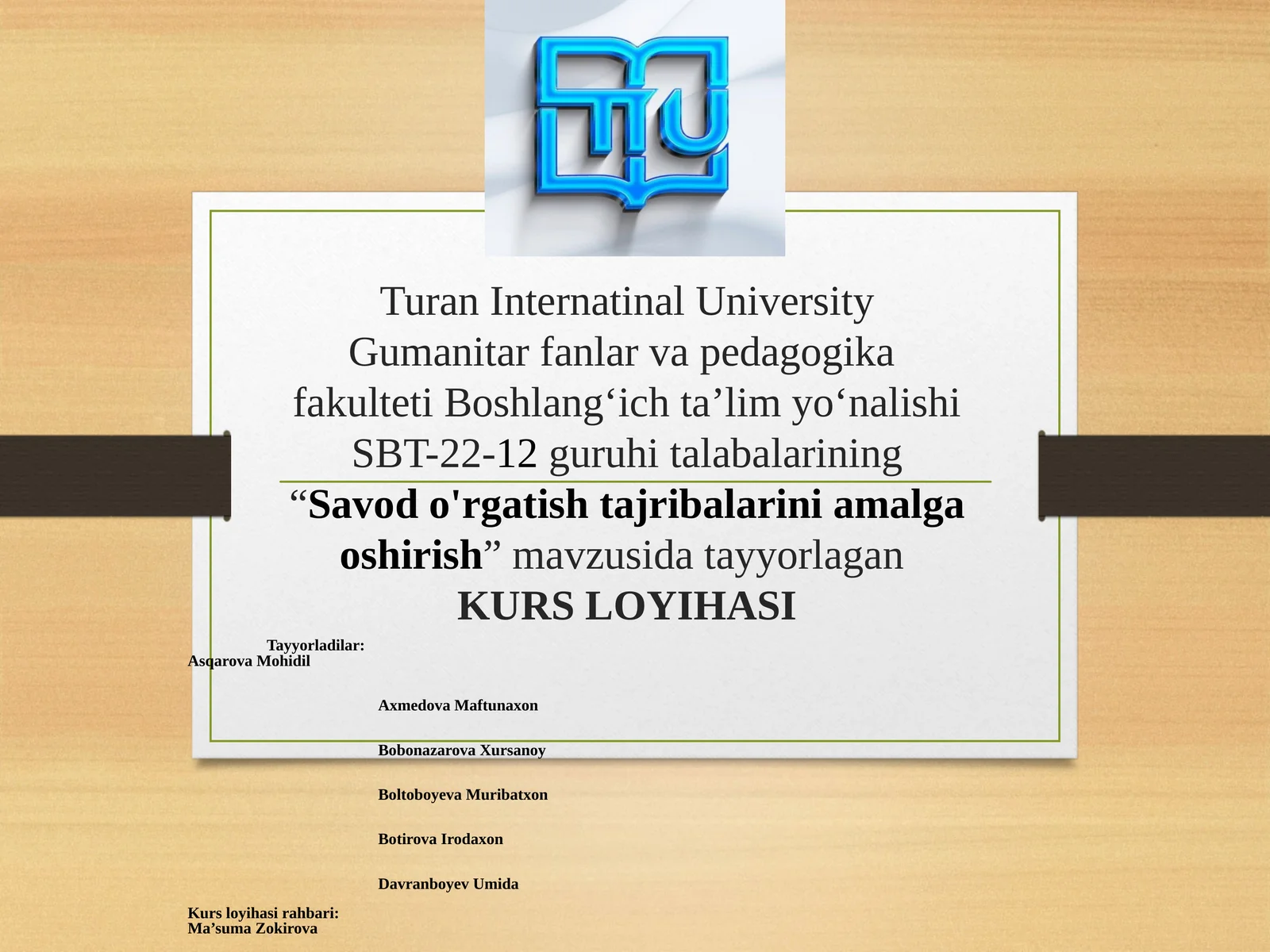 KURS LOYIHASI