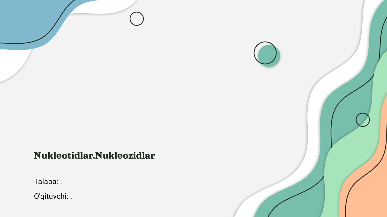 Nukleotidlar.Nukleozidlar