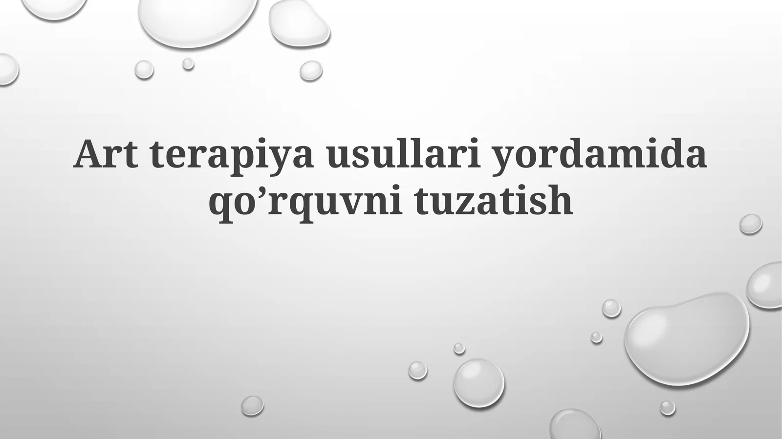 Artterapiya usullari yordamida qo'rquvni tuzatish