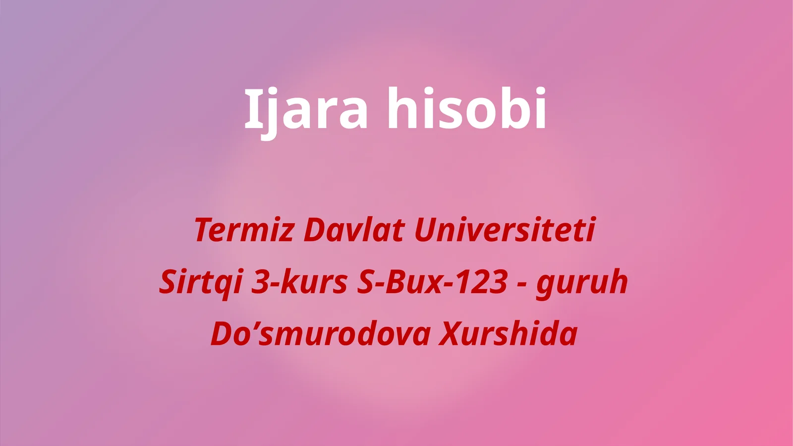 Ijara hisobi