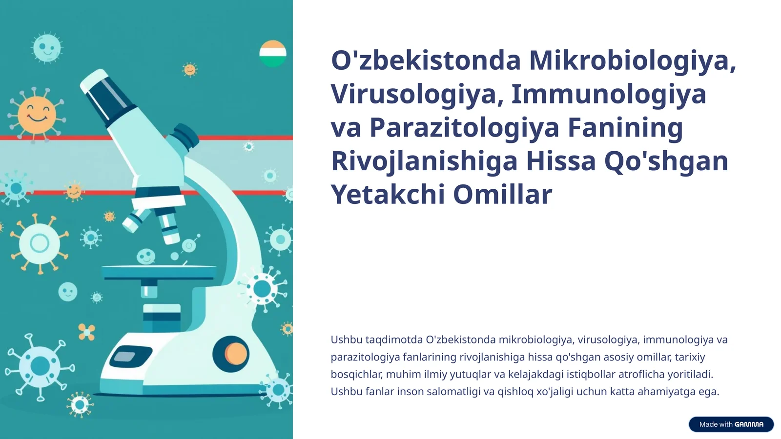 O'zbekistonda Mikrobiologiya, Virusologiya, Immunologiya va Parazitologiya Fanining Rivojlanishiga Hissa Qo'shgan Yetakchi Omillar
