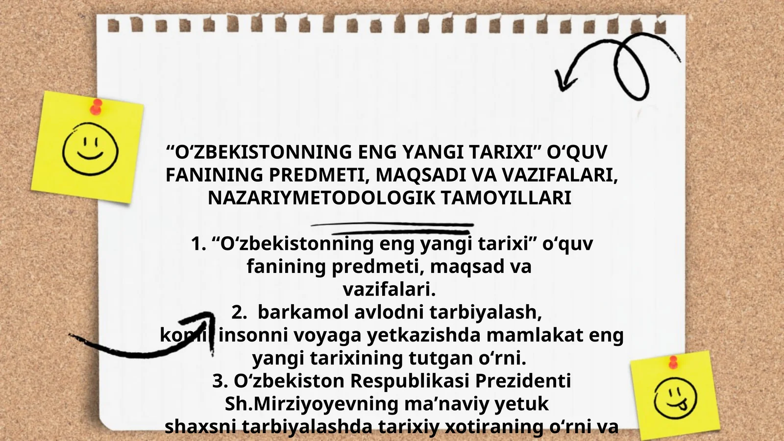 О‘ZBЕKISTОNNING ЕNG YАNGI TАRIХI О‘QUV FАNINING РRЕDMЕTI, MАQSАDI VА VАZIFАLАRI