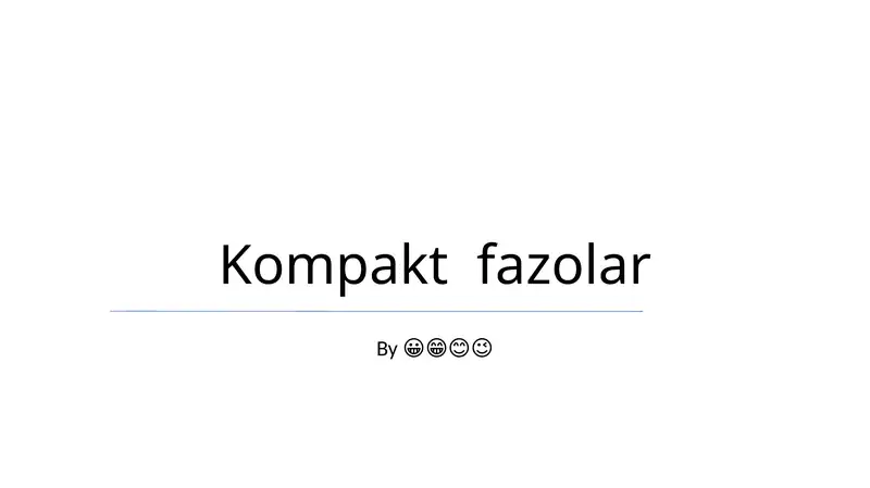 Kompakt fazolar