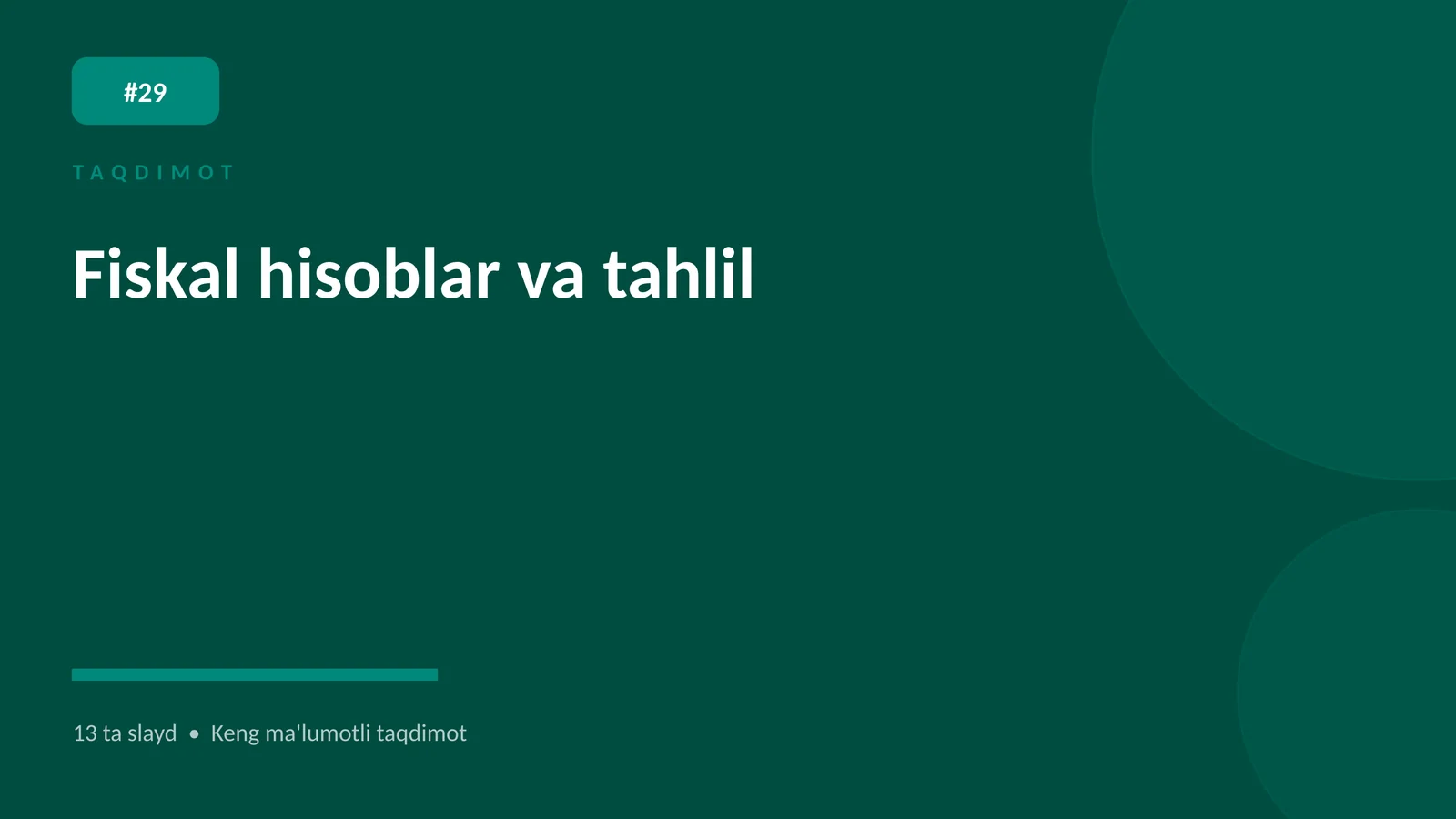 Fiskal hisoblar va tahlil