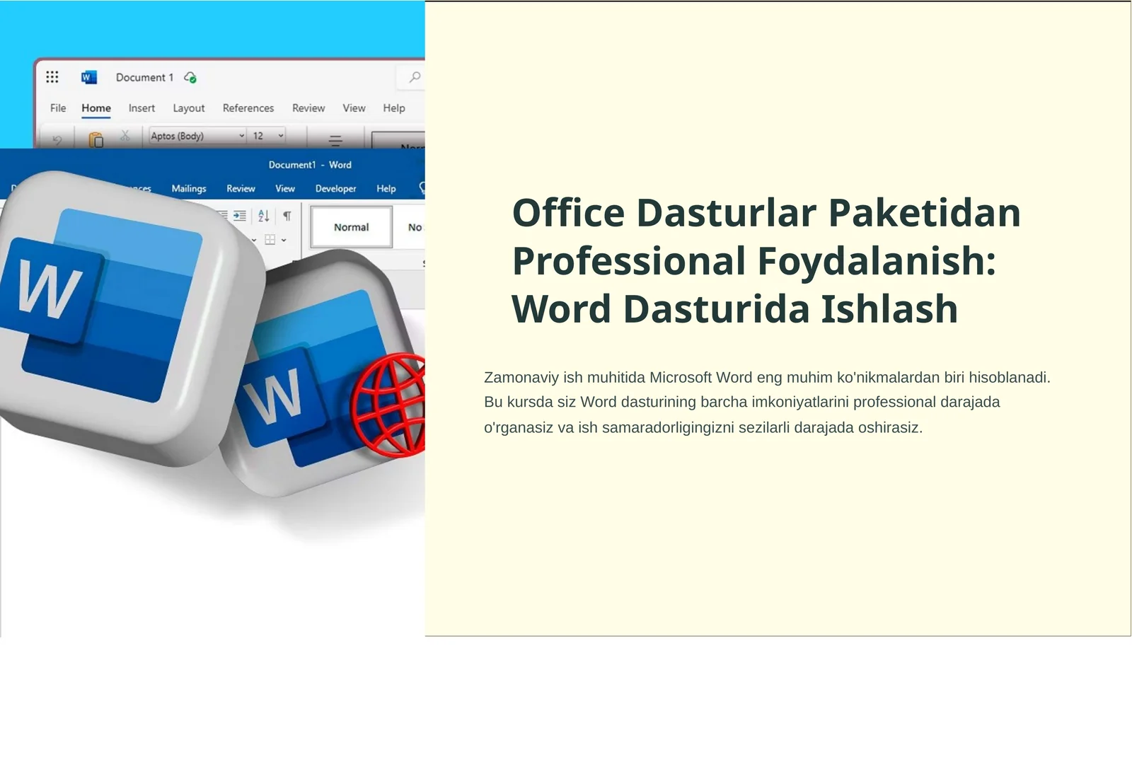Word Dasturida Ishlash Kursi