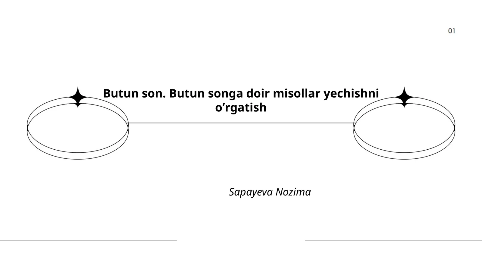 Butun son. Butun songa doir misollar yechishni oʼrgatish