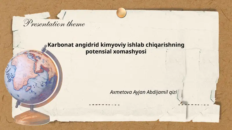 Karbonat angidrid kimyoviy ishlab chiqarishning potensial xomashyosi