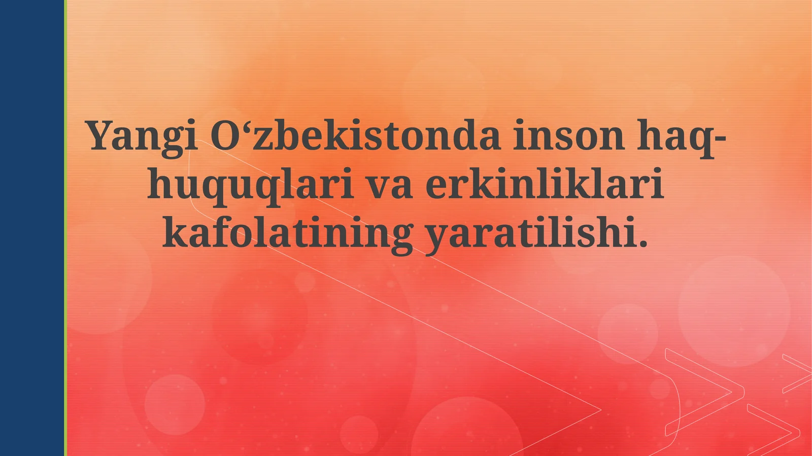 YangiO‘zbekistondainsonhaq-huquqlarivaerkinliklarikafolatiningyaratilishi
