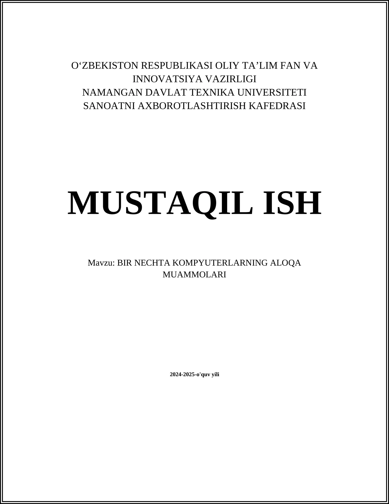 Kompyuter tarmog'ida uzatish kechikishlari