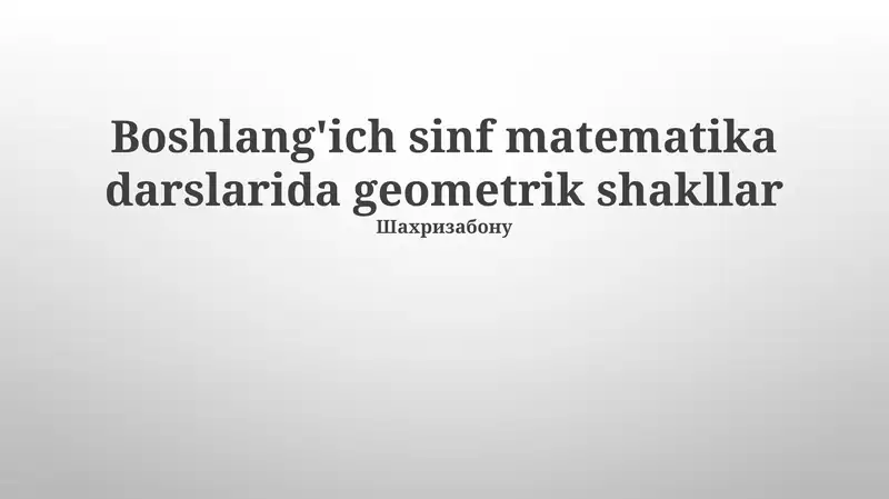Geometrik shakllar
