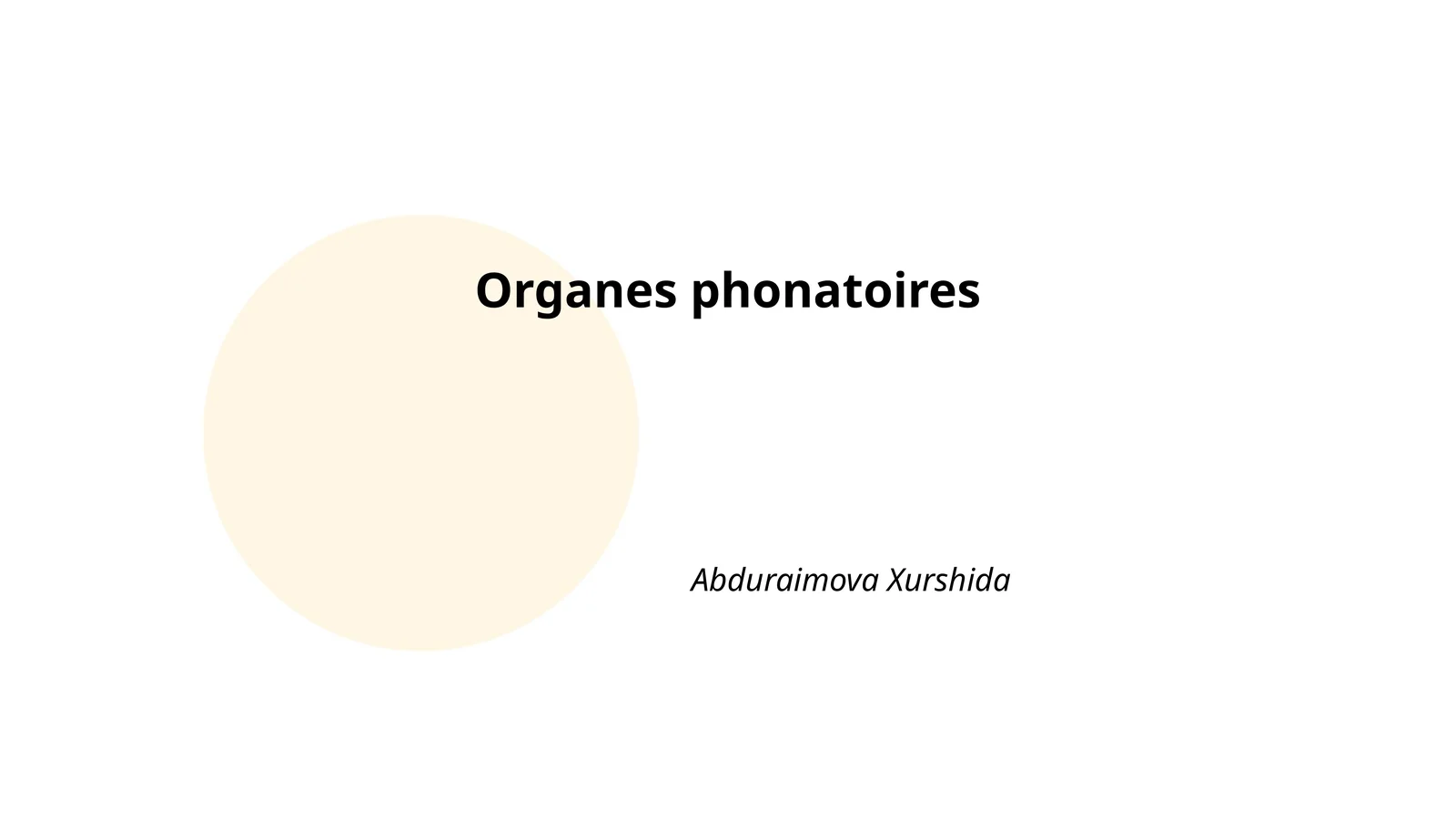 Organes phonatoires