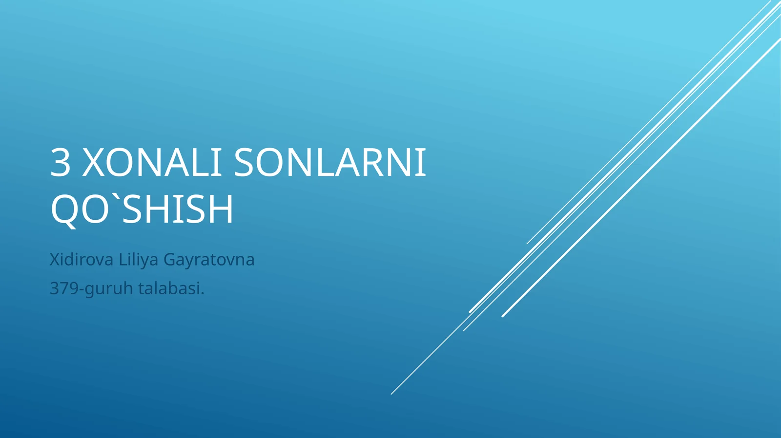 3xonalisonlarniqo`shish