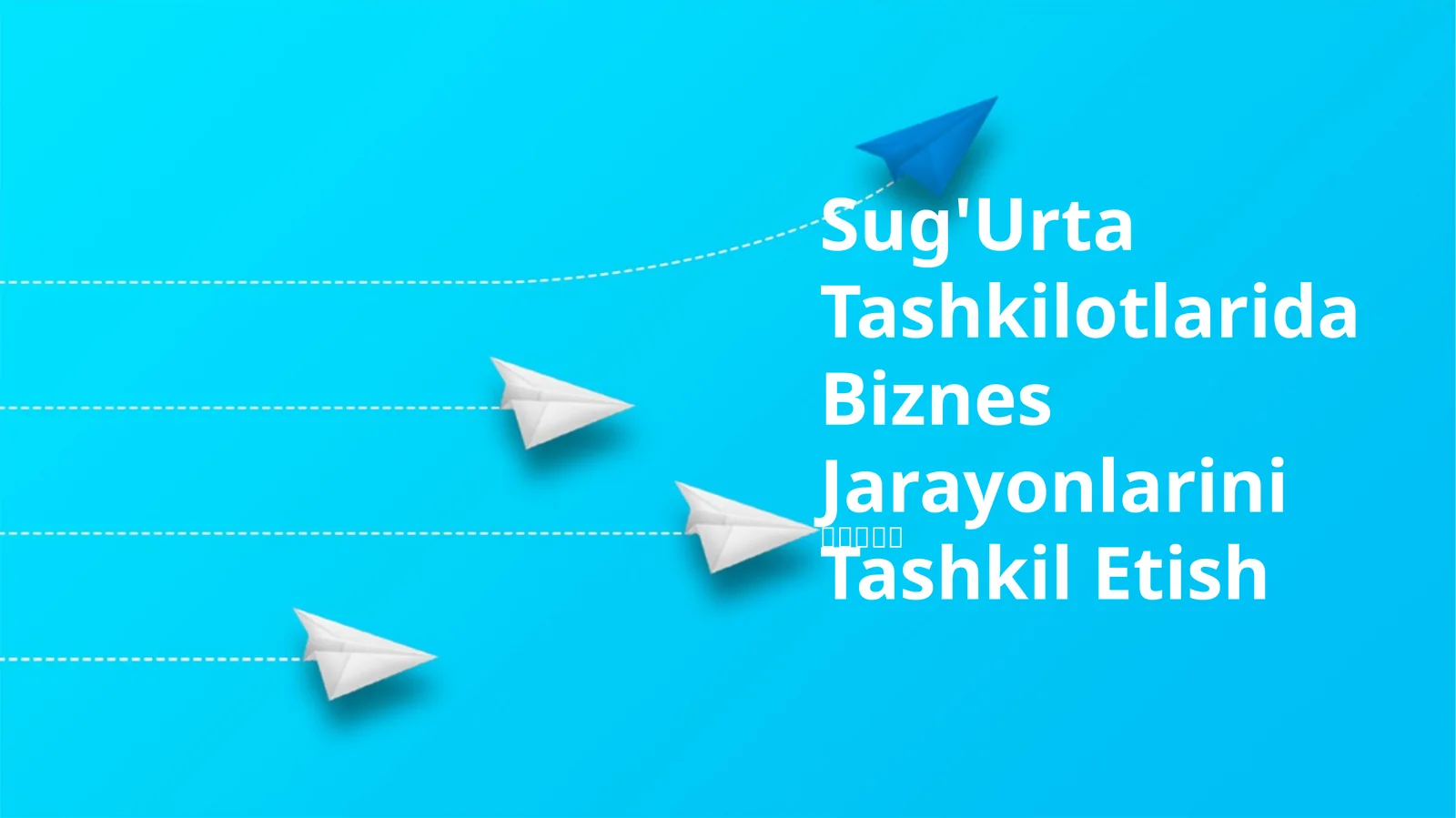 Sug'Urta Tashkilotlarida Biznes Jarayonlarini Tashkil Etish