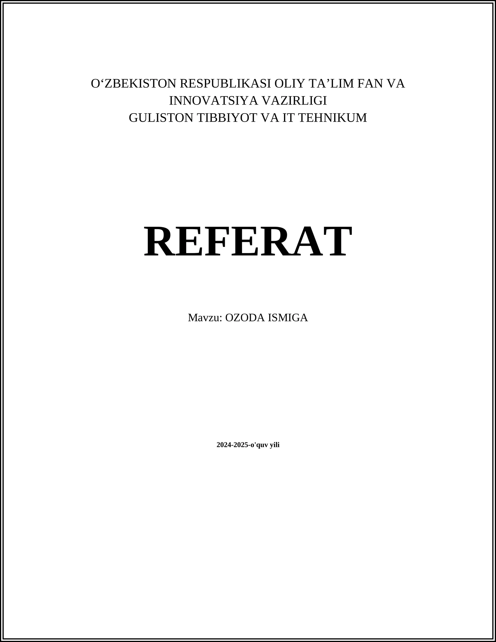 OZODA ISMIGA