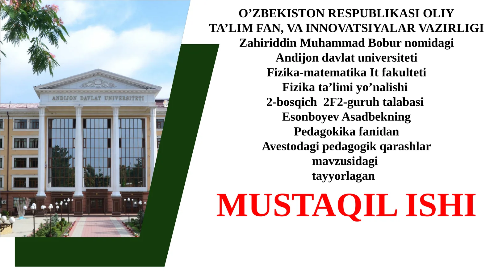 Avestodagi pedagogik qarashlar