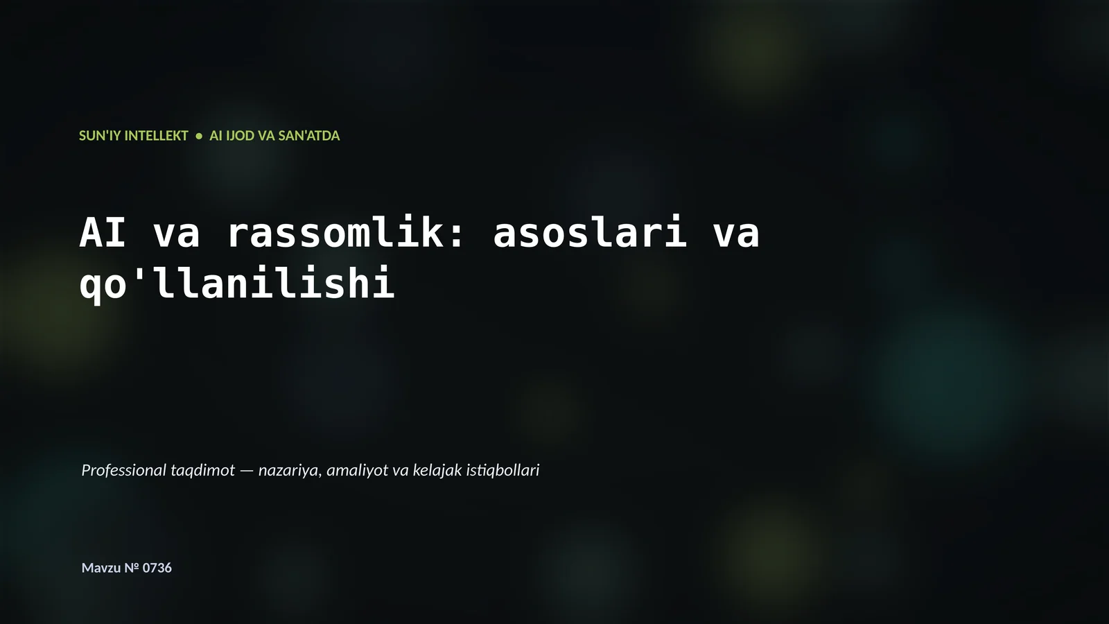 Professional taqdimot — nazariya, amaliyot va kelajak istiqbollari