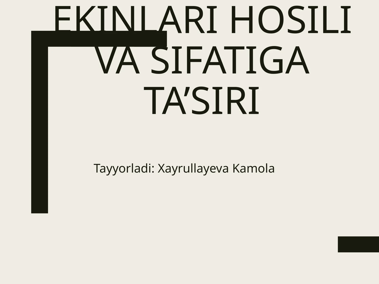 Fosforli o‘g‘it shakillarining qishloq xo‘jaligi ekinlari hosili va sifatiga ta’siri