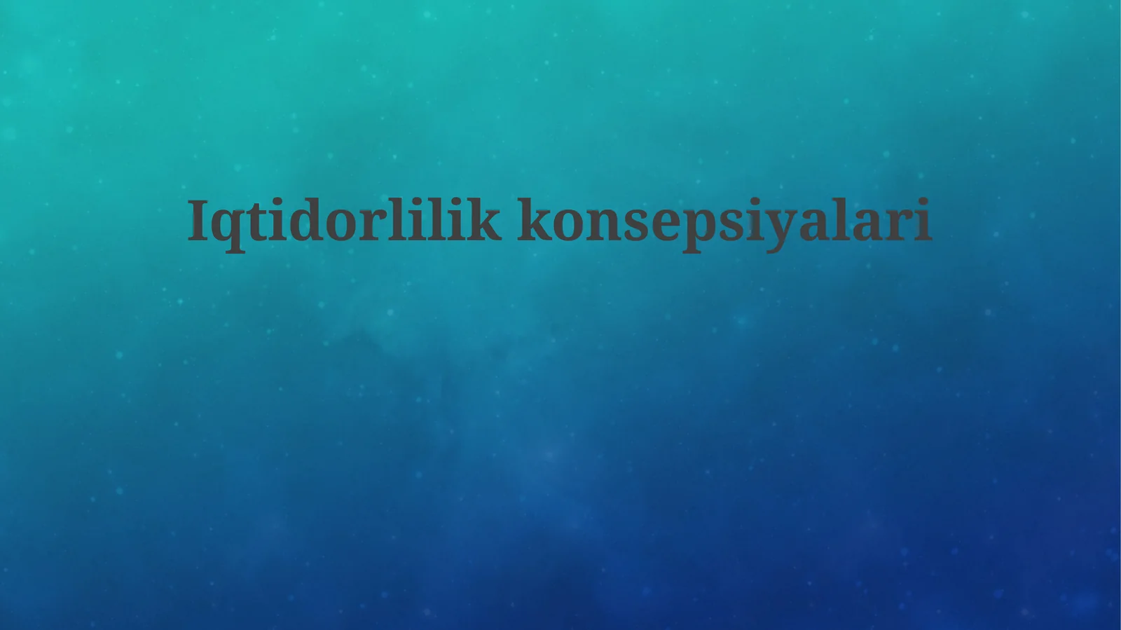 Iqtidorlilik konsepsiyalari