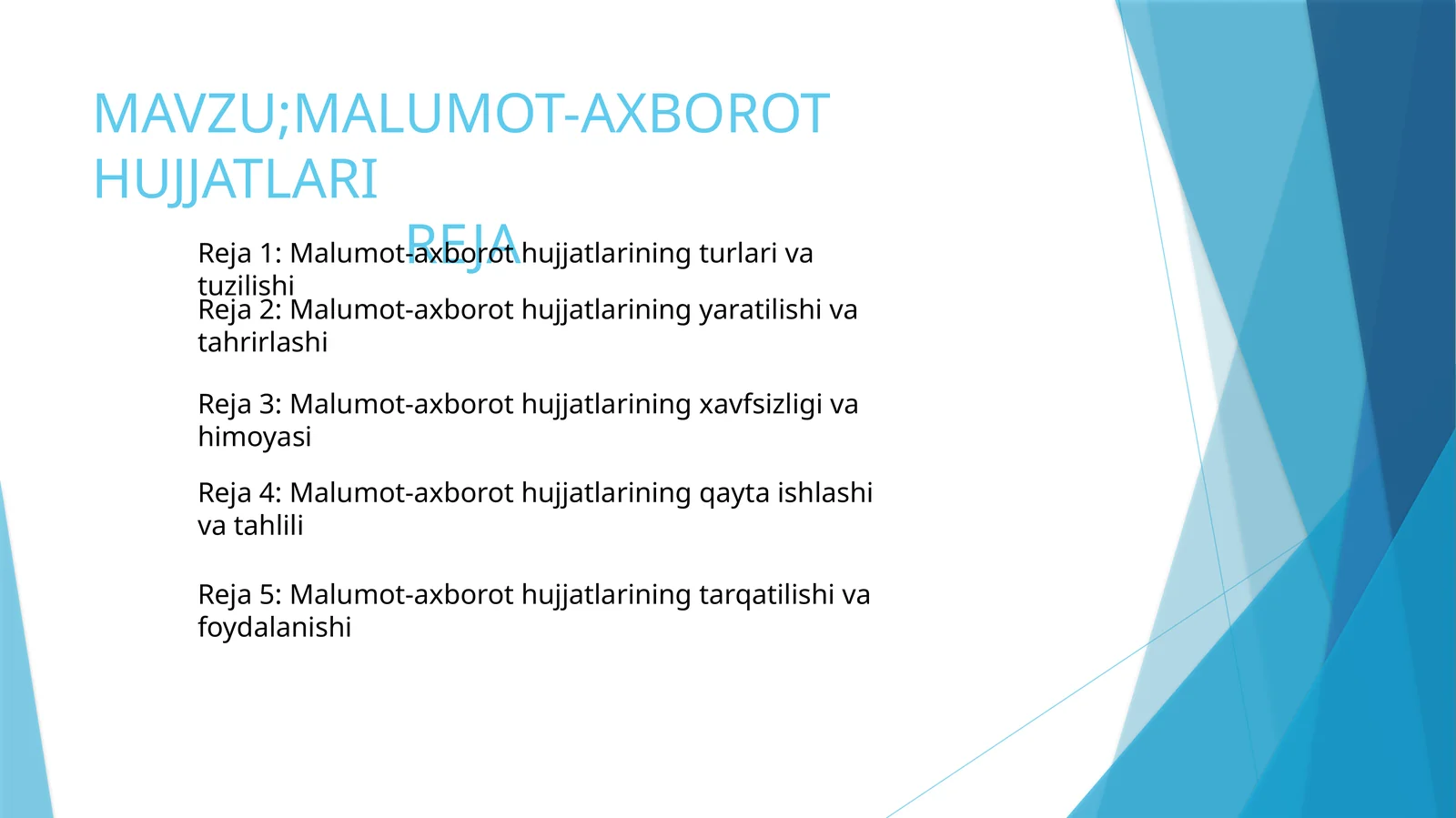 MALUMOT-AXBOROT HUJJATLARI