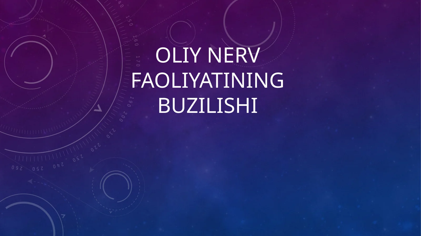 Oliynerv faoliyatining buzilishi