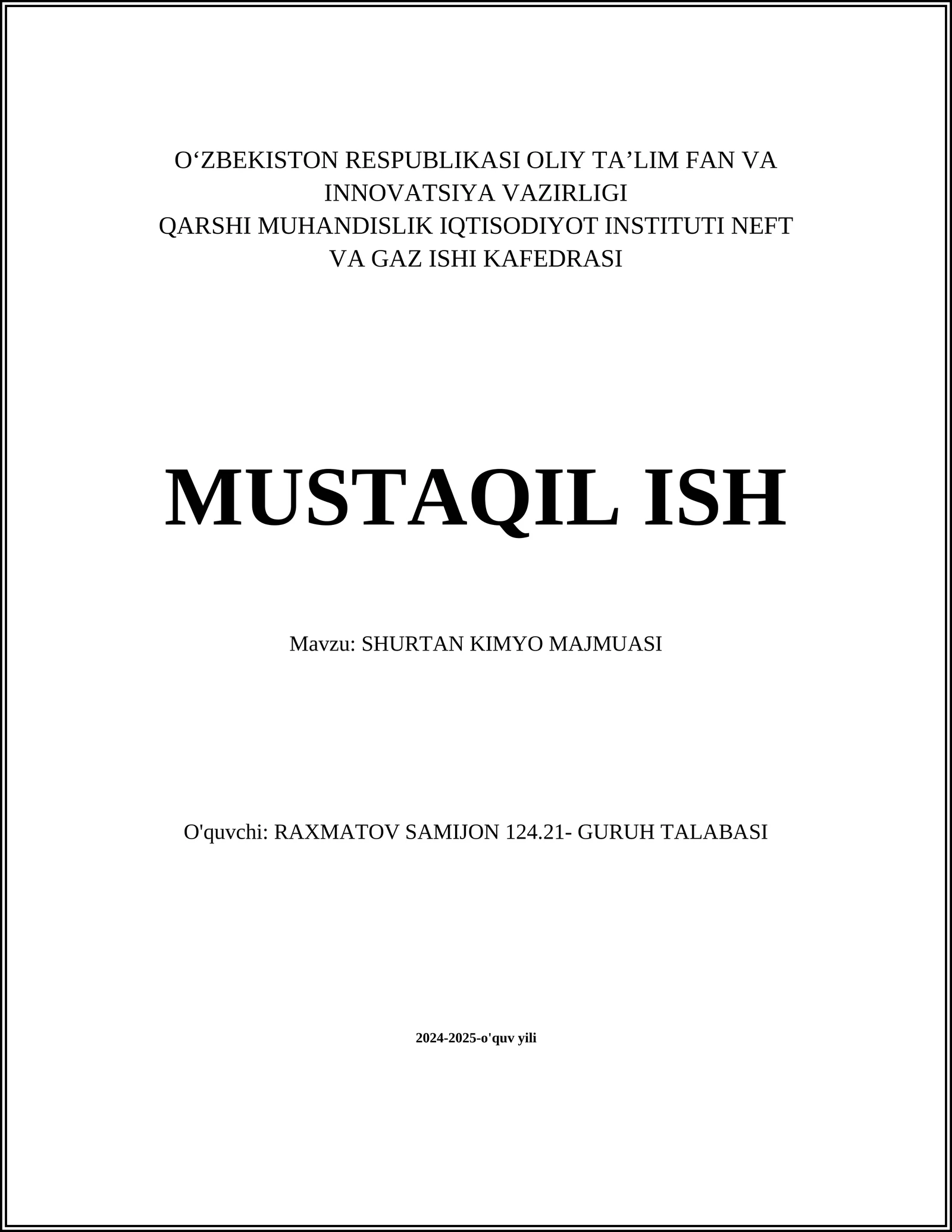 SHURTAN KIMYO MAJMUASI