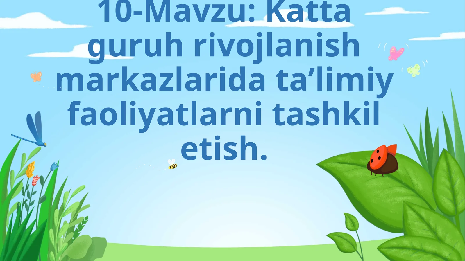 Kattaguruh rivojlanish markazlarida ta’limiy faoliyatlarni tashkil etish