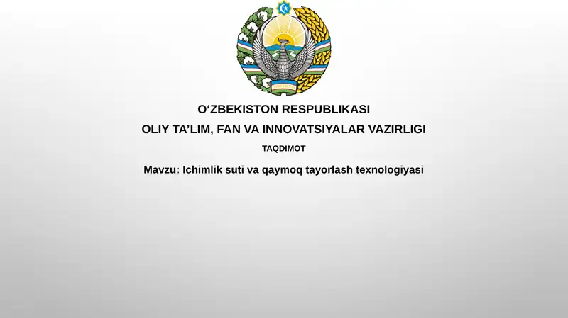 Ichimliksutivaqaymoqtayorlashtexnologiyasi