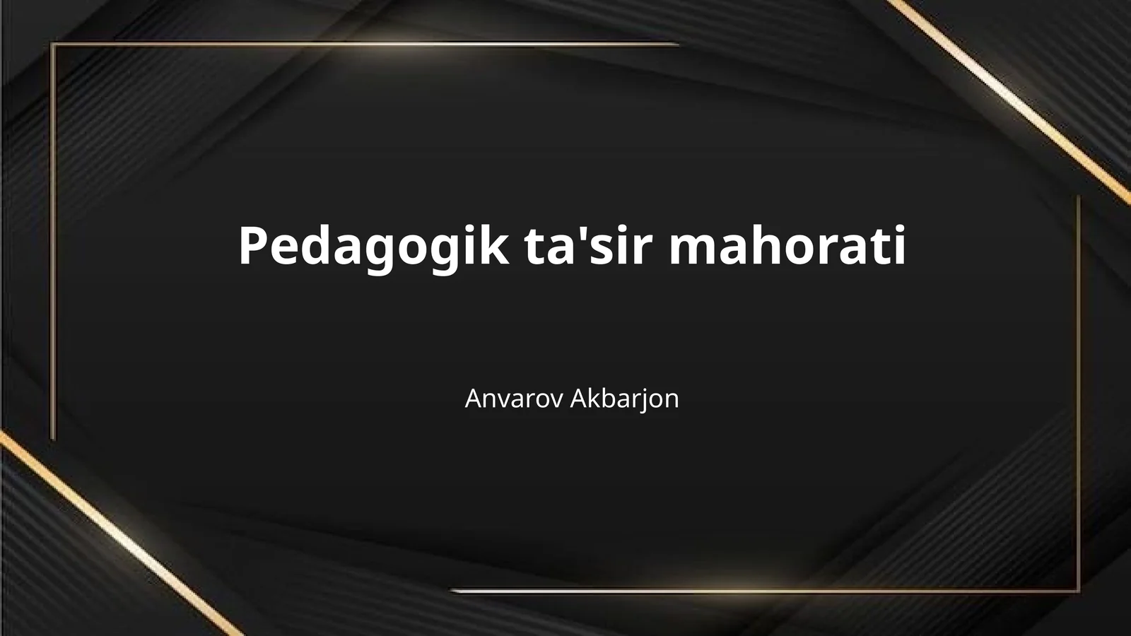 Pedagogik ta'sir mahorati