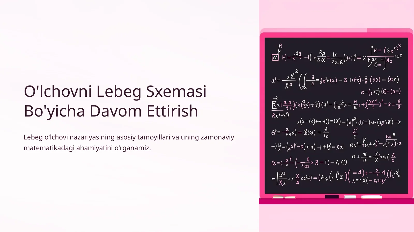 O'lchovni Lebeg Sxemasi Bo'yicha Davom Ettirish