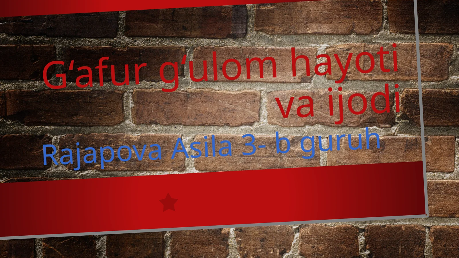 G'afur G'ulom hayoti va ijodi