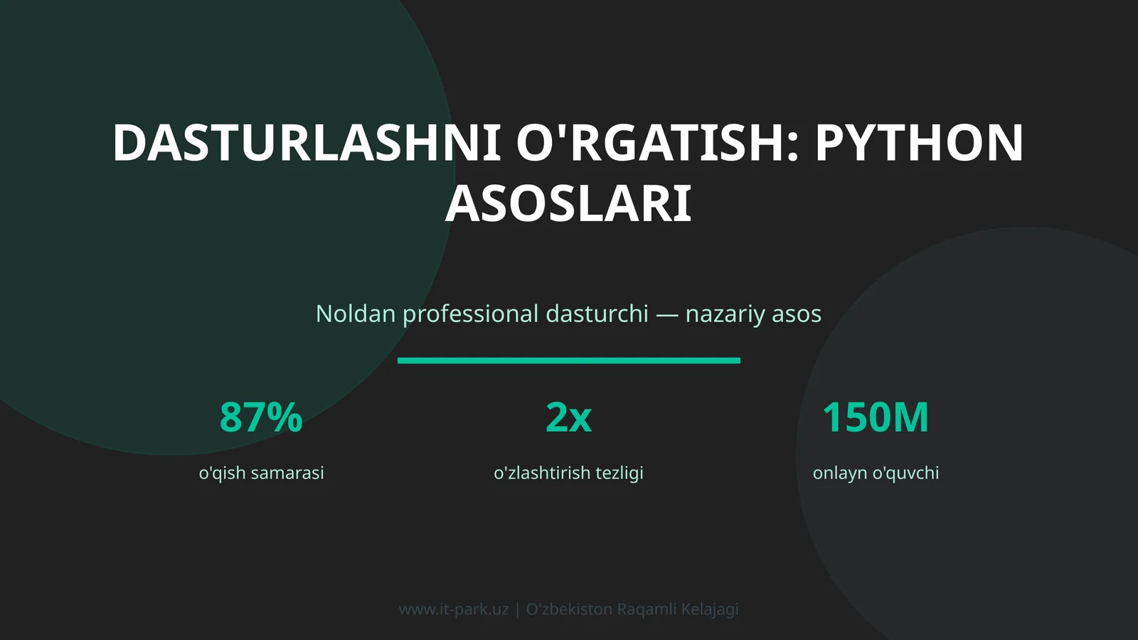 Dasturlashni o'rgatish: Python asoslari