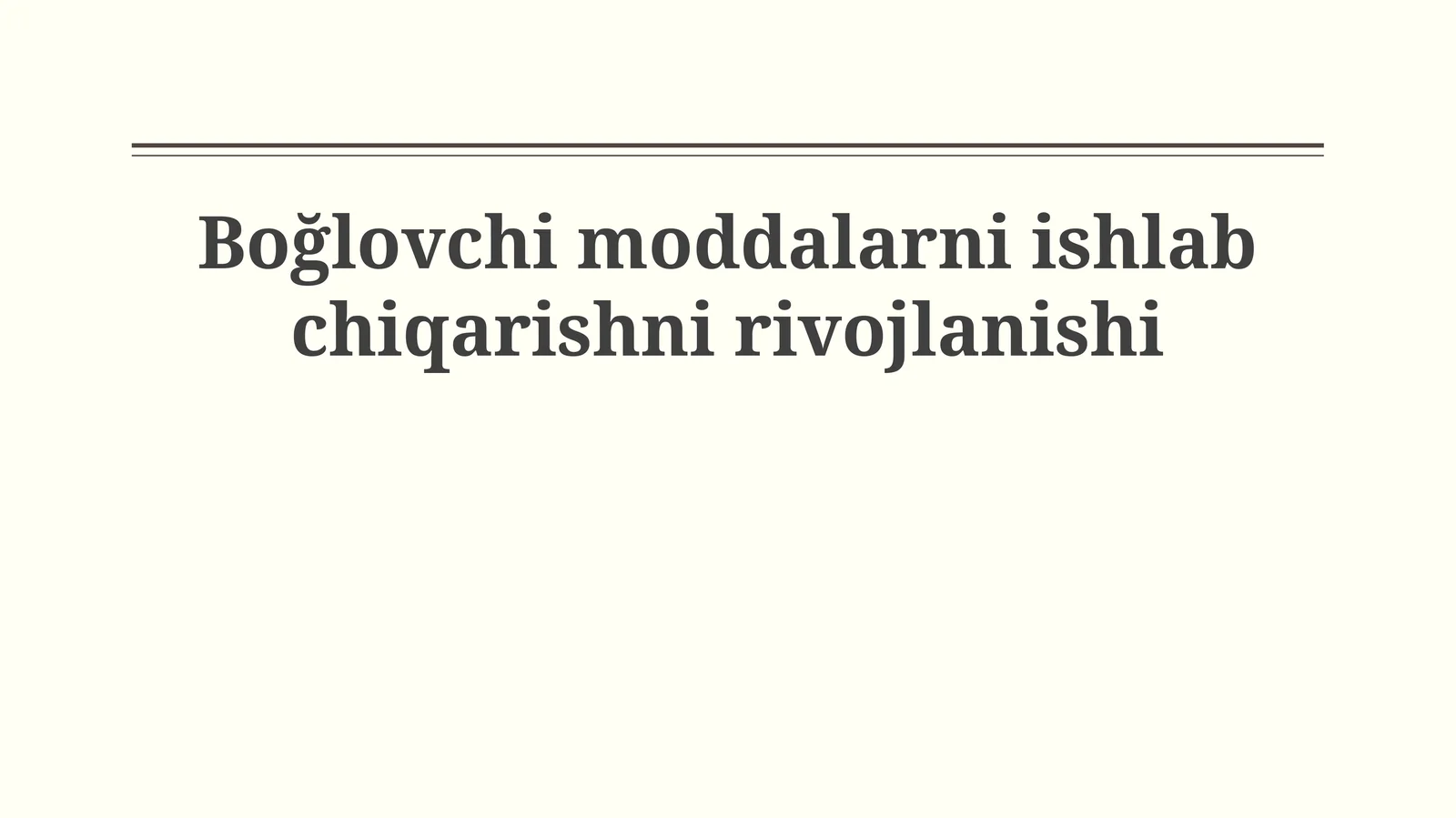 Zararly Moddalar Ishlab Chiqarish