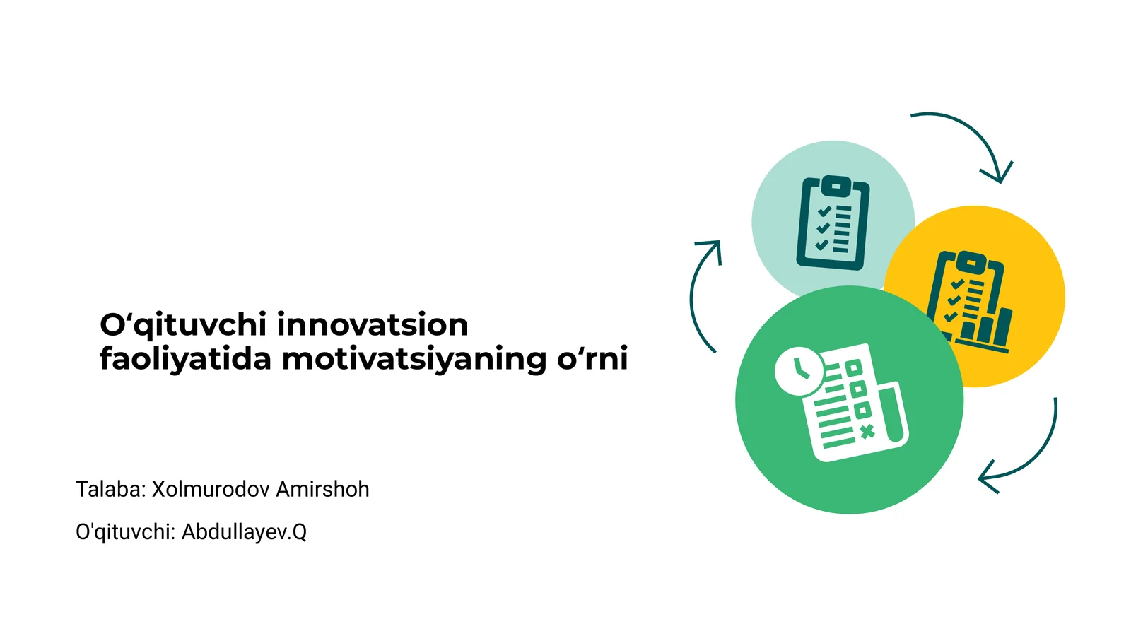 Innovatsion faoliyatda motivatsiyaning o‘rni