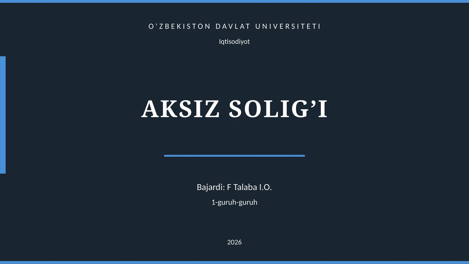 AKSIZ SOLIG’I