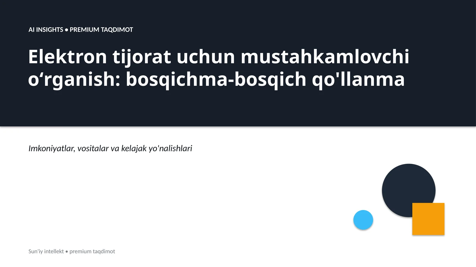 Elektron tijorat uchun mustahkamlovchi oʻrganish: bosqichma-bosqich qo'llanma
