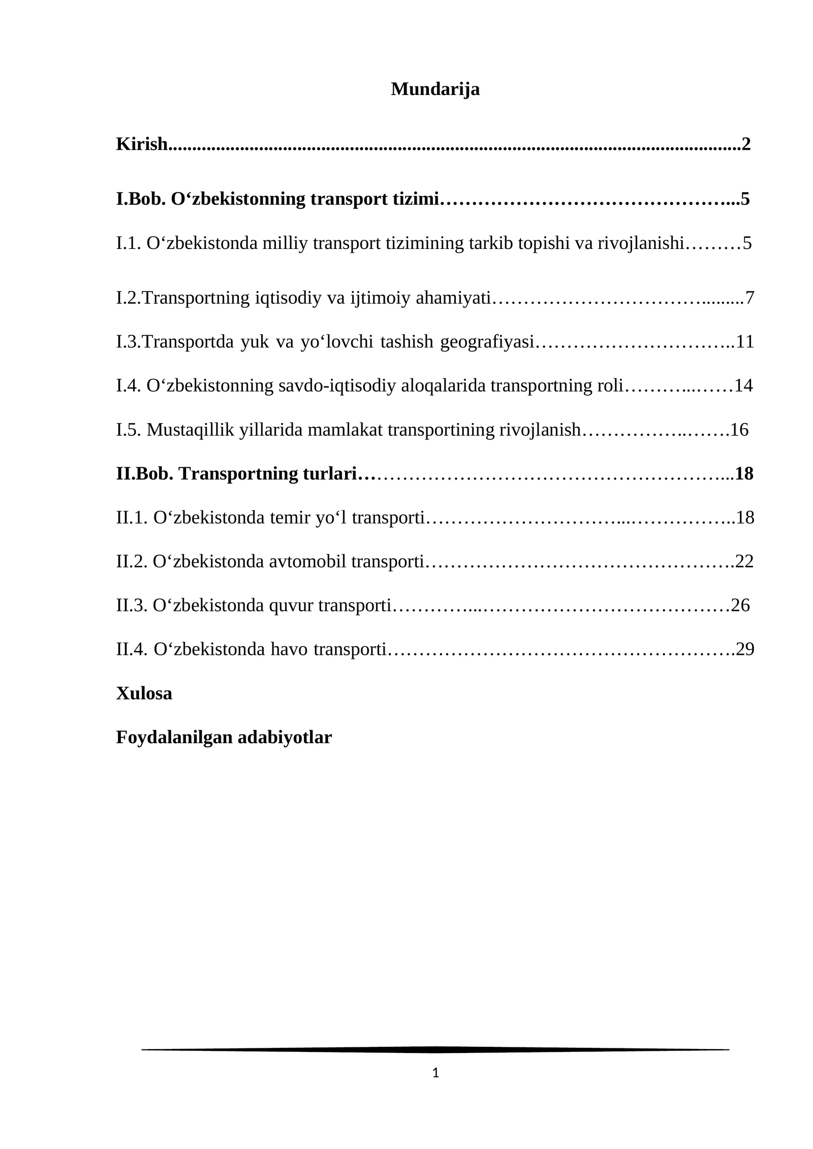 O'zbekistonning transport geografiyasi
