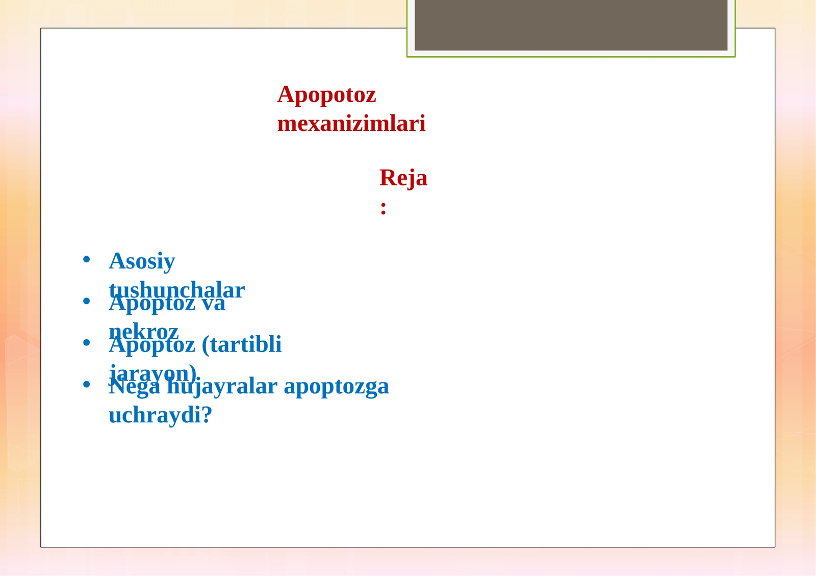 Apopotoz mexanizimlari