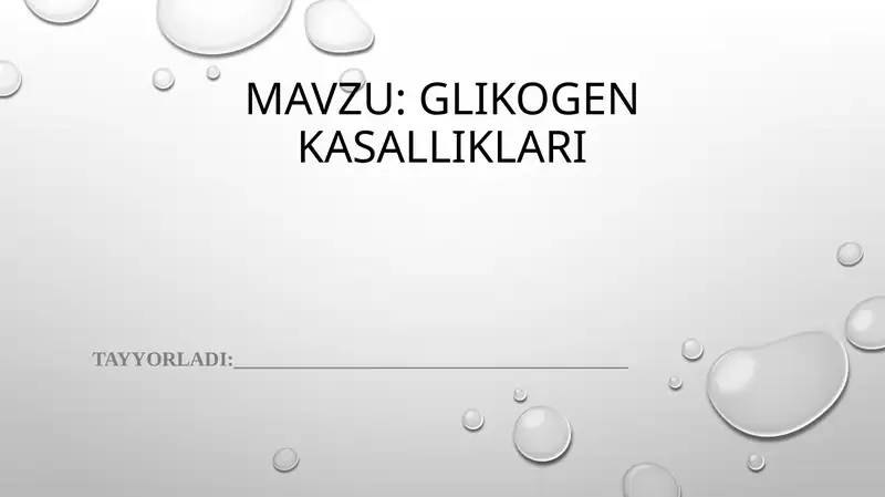 Glikogen kasalliklari