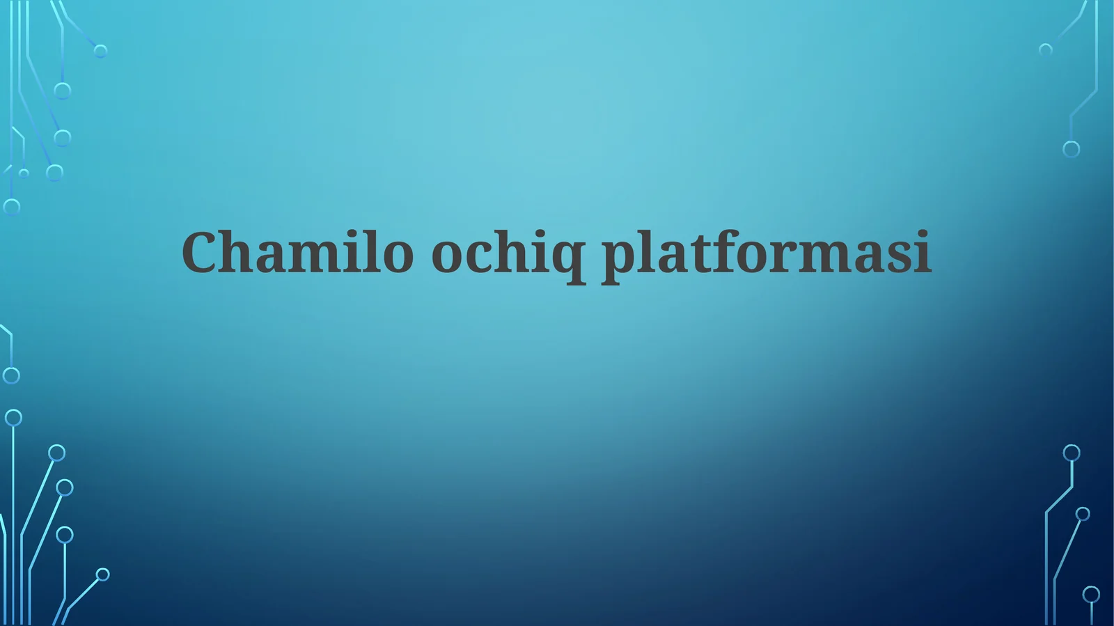 Chamiloochiqplatformasi