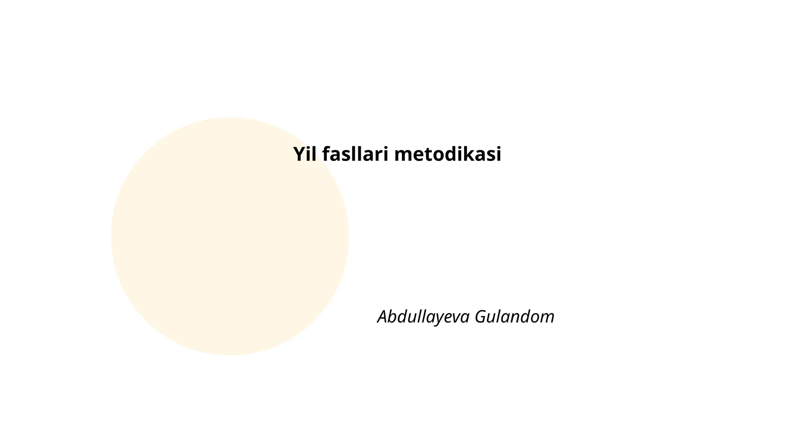 Yil fasllari metodikasi